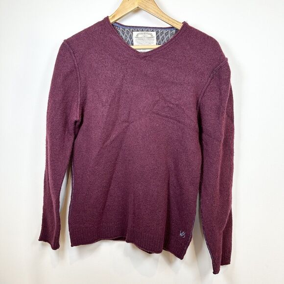 White Stuff Sweater Women's Large Red Burgundy Laundered Classics Lambs Wool - Picture 1 of 14